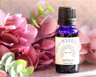 Believe Oil Blend, essential oils, vibrational, healing, organic, medicinal, aroma therapy, bath, spa, massage, perfume, meditation