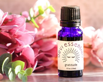 Gratitude Oil Blend, essential oils, vibrational, healing, organic, medicinal, aroma therapy, bath, spa, massage, perfume, meditation