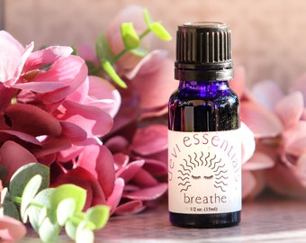 Breathe Oil Blend, essential oils, vibrational, healing, organic, medicinal, aroma therapy, bath, spa, massage, perfume, meditation