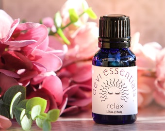 Relax Oil Blend, essential oils, vibrational, healing, organic, medicinal, aroma therapy, bath, spa, massage, perfume, meditation