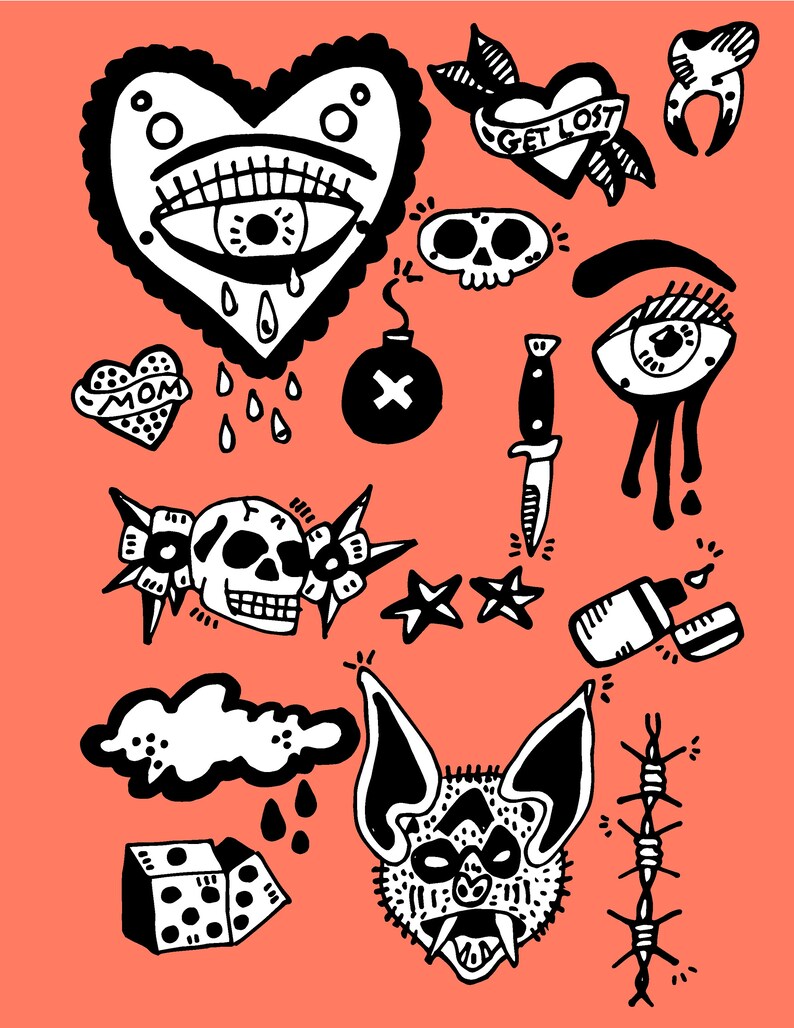 Traditional Tattoo SVG Icon Bundle Digital Download | Etsy