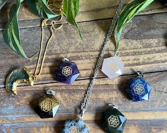 Collana Fiore della Vita con cristalli - Gioielli, cristalli, ciondolo