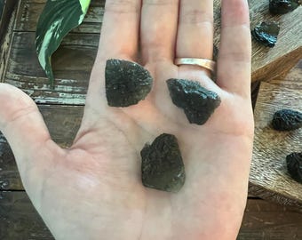 Autentici cristalli di moldavite, certificati di autenticità - Grado AA - Tektite, cristalli