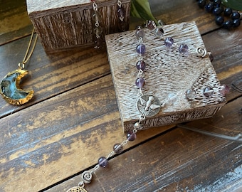 Super Seven Rosary - Attuned to Goddess Asherah - Prayer Beads, Crystals, Mala, Jewelry, Necklace