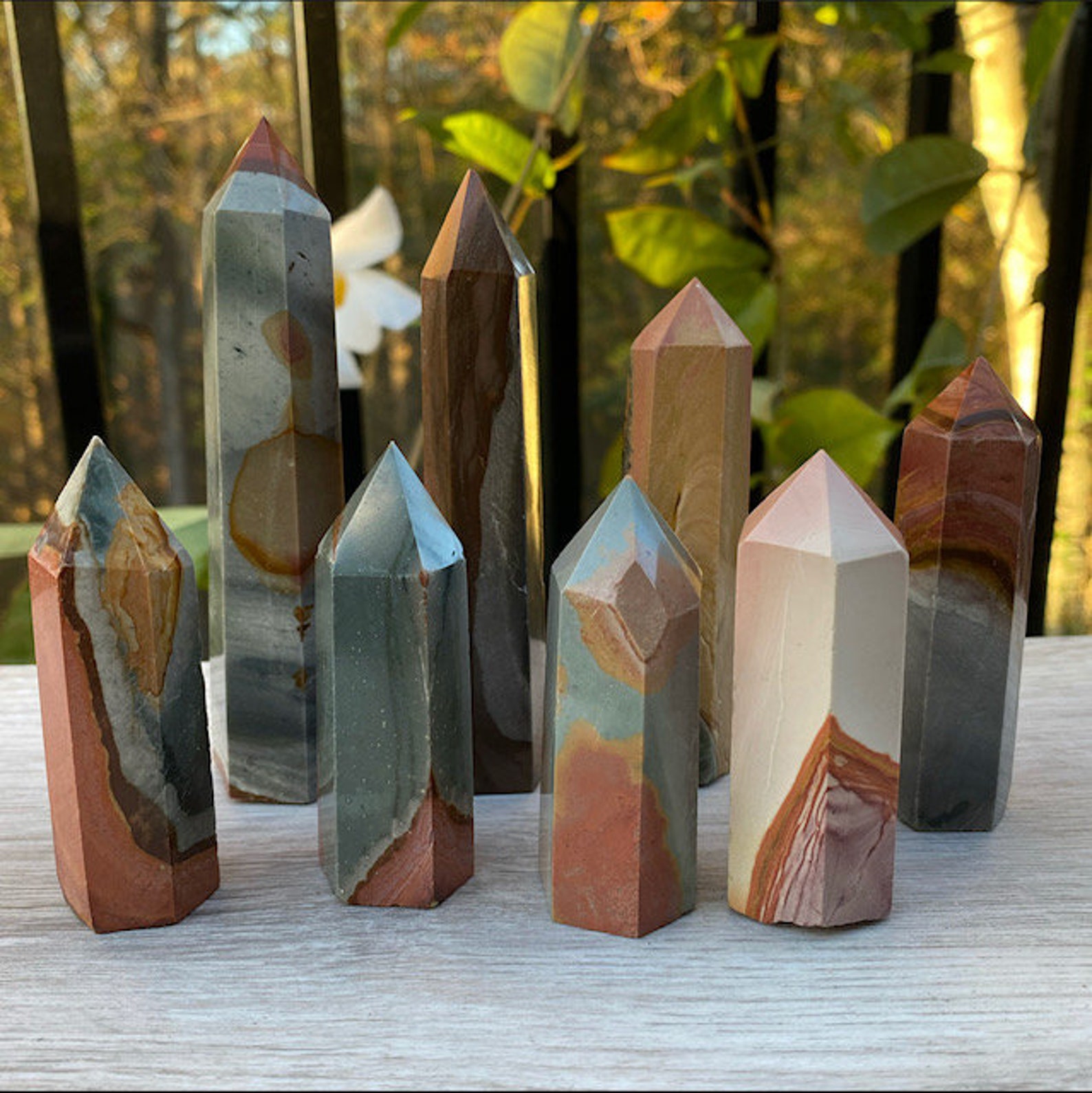 Polychrome Jasper Crystal Towers Etsy