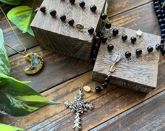 Garnet Rosary - Attuned to Mary Magdalene - Prayer Beads, Crystals, Mala, Jewelry, Necklace