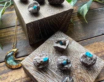 Cavansite in Silicate Matrix - Crystals