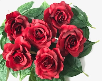 Pince à cheveux et épingle à cheveux imitation rose rouge de 4,5 po.