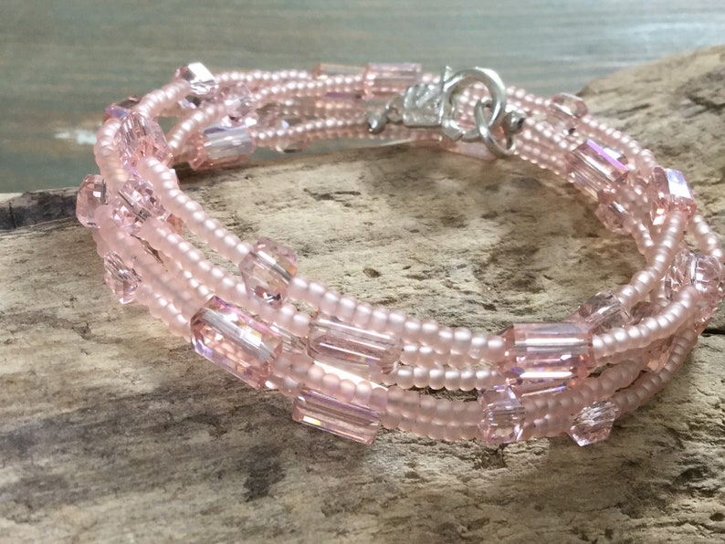 Soft pink wrap Bracelet Etsy
