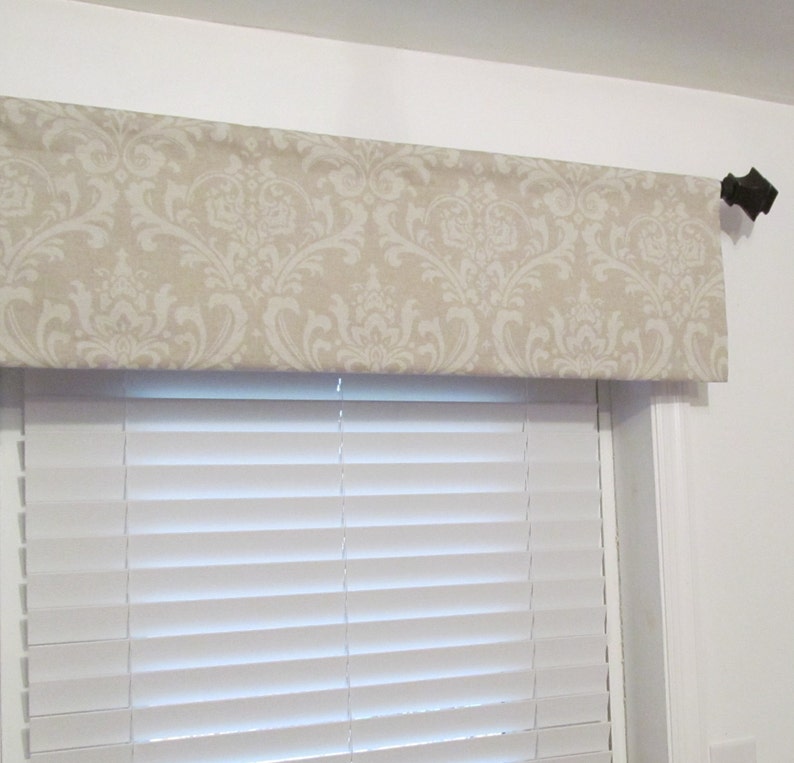 Flatstraight Window Valance/ Beige Linen Damask/ Blend Cloud Etsy