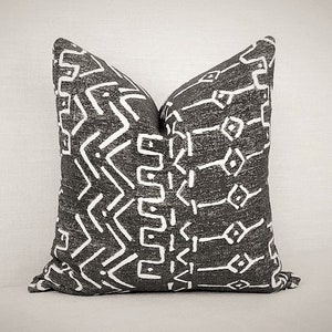 Mud Cloth Boho Pillow Cover/ Onyx OR Brown Jacquard Pillow/  African MudCloth Pattern/ Ethnic  Throw Pillow/ 2 Color Choice/ Custom Sizing!
