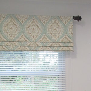 Faux Roman Shade/ Lined Mock Valance/ Kitchen and Bedroom/ Fake Roman Shade/ Ariana Spa/ Custom Sizing Available! #147