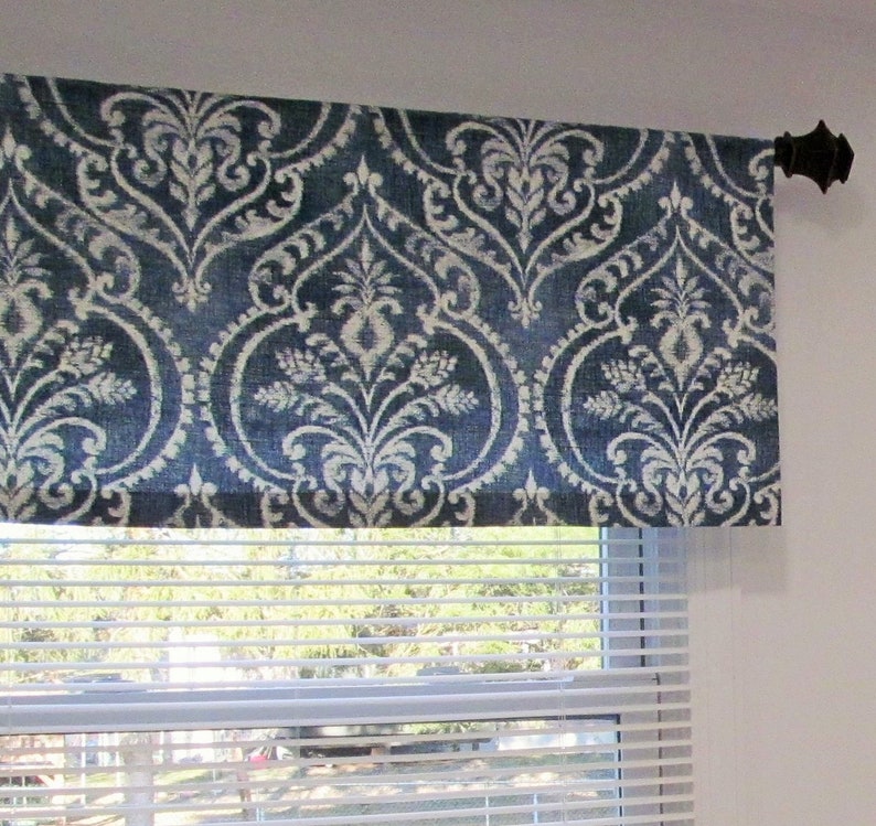 Denim Blue Flat Window Valance/ Straight Valance/ Bedroom Etsy