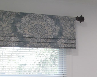 Denim Faux Roman Shade: Lined Mock Valance, 3 Color Choice, Custom Sizing Available! #251