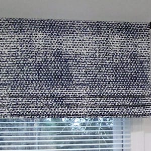 Faux-Fake Roman Shade/ Lined Mock Valance/ 4 Color Choice Navy, Spa, Gray  or Black/ Custom Sizing Available! #144