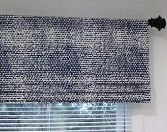 Faux-Fake Roman Shade/ Lined Mock Valance/ 4 Color Choice Navy, Spa, Gray  or Black/ Custom Sizing Available! #144