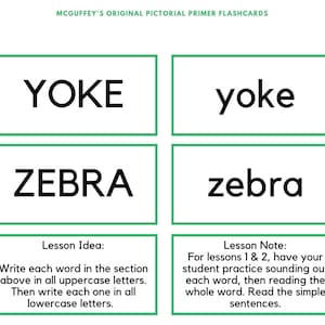 Mcguffey's Original Pictorial Primer Flashcards and Guide - Etsy