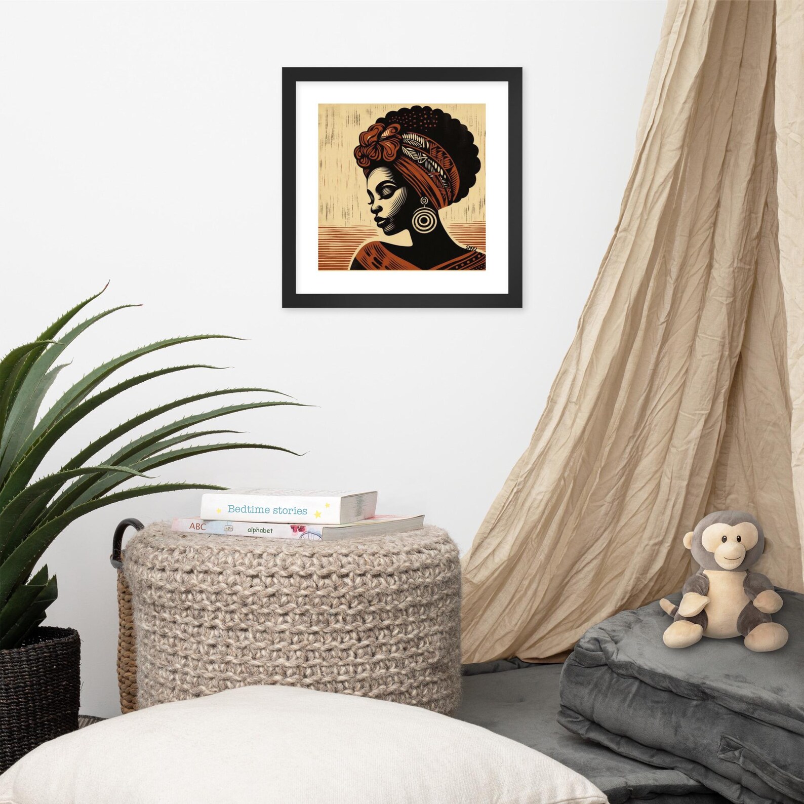 Afrocentric Wall Art, Afro Art, Black Woman Wall Art, African Art ...