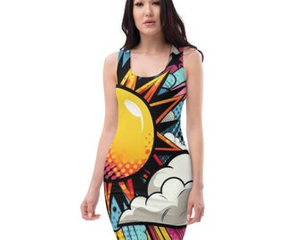 strapless open back dress Amanda Pop Art Print Dress by Dolly and Dotty  Minimum Mouse