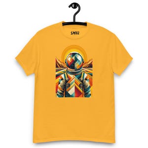マルチカラーの幾何学的宇宙飛行士ユニセックスクラシックスペースTシャツ