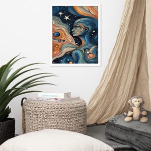 Greek Godess Wall Art, Mystical Art, Celestial Goddess Framed poster Print