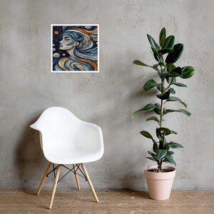 Mystical Goddess wall art, Celestial Goddess art, Greek Goddess Framed poster