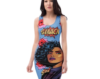 Pop Art Dress for Women Comic Book Explosion Design Style Women's Fitted  Bodycon Perfect for Cocktail, Party, Birthday and Festival - Etsy