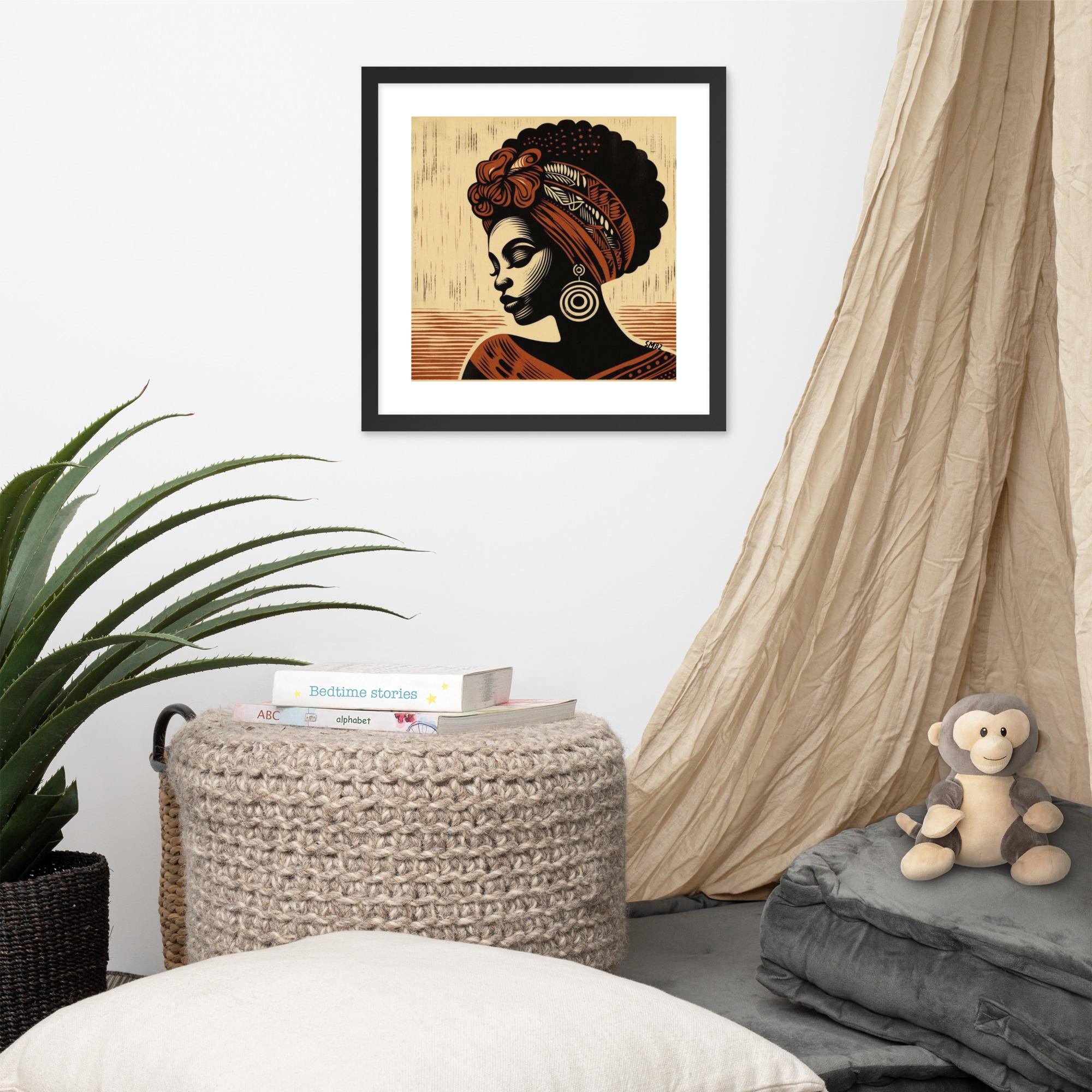 Afrocentric Wall Art, Afro Art, Black Woman Wall Art, African Art ...