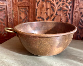 Solid Copper Mixing Bowls Made in Korea Two Vintage O.D.I 7 and 8