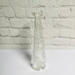Vintage Cut Glass Geometric Vase
