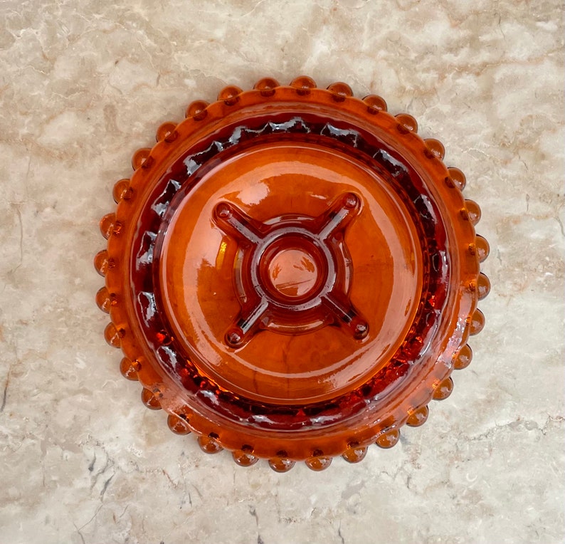 Amber Glass Candlestick Holder Etsy