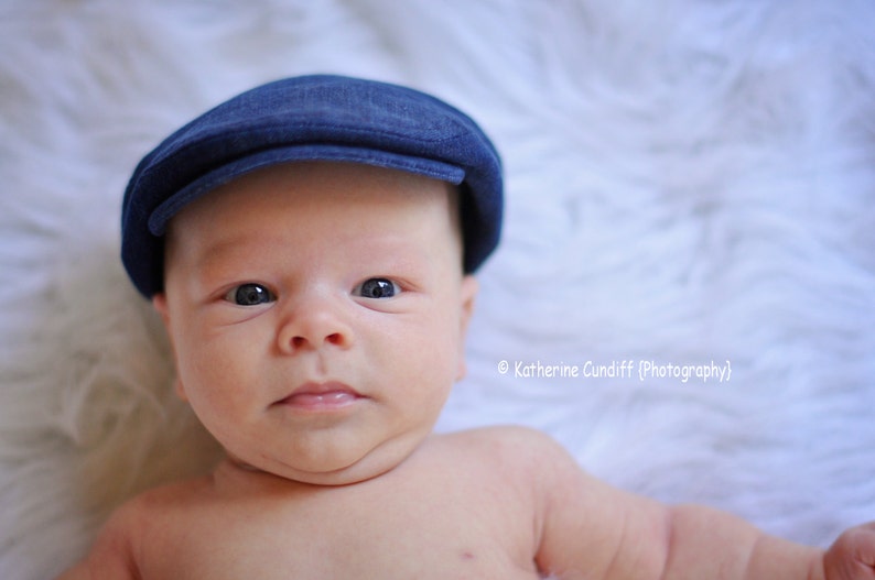 Denim Baby Hat Baby Newsboy Hat Newborn Photo Prop Denim Etsy