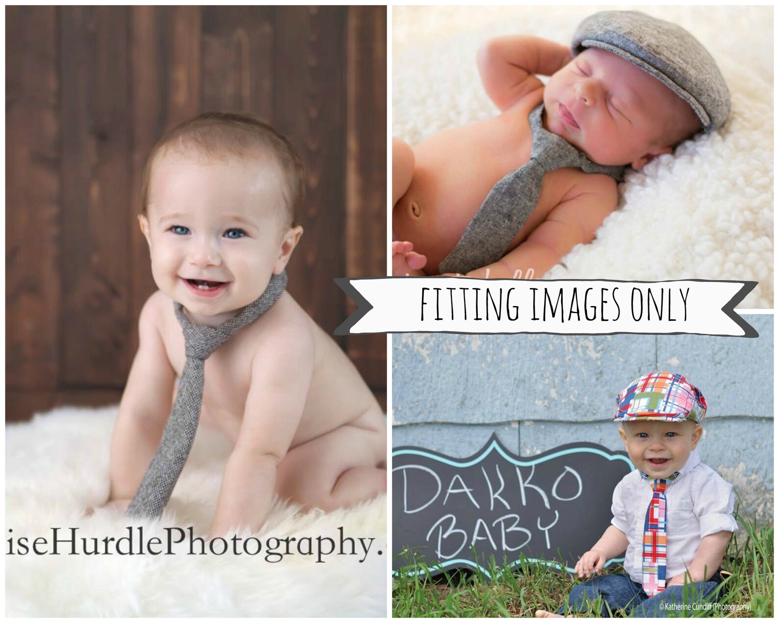 Baby boy photo prop necktie newborn baby necktie black linen Etsy