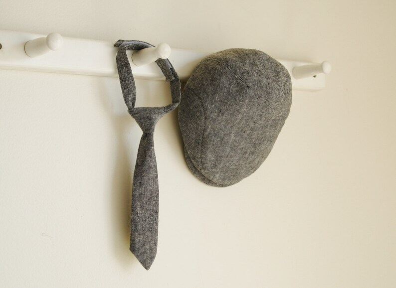 Baby Boy Photo Prop Necktie Newborn Baby Necktie Black Linen Etsy