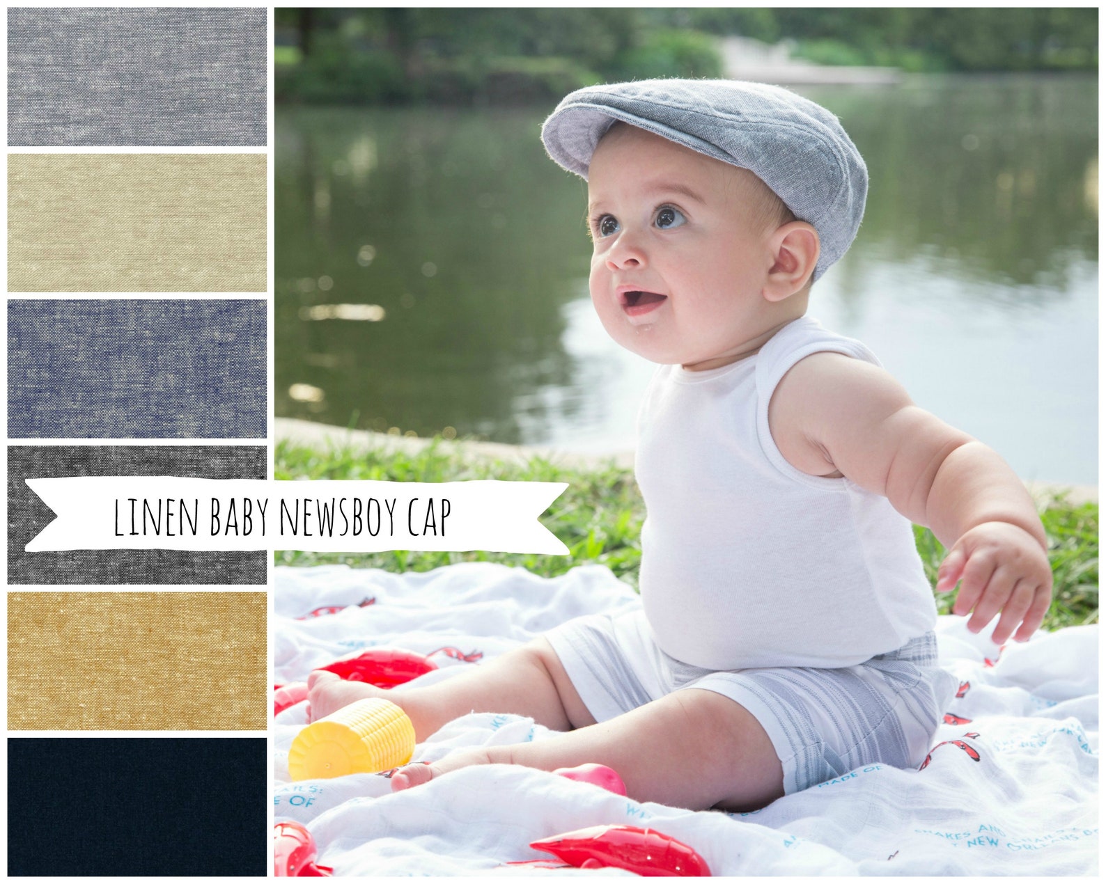 Baby Newsboy Cap Linen Baby Flat Cap Toddler Newsboy Cap Etsy
