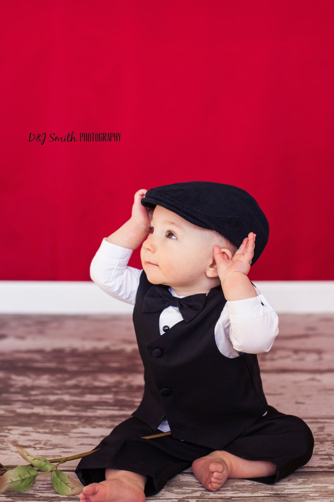Black Baby Hat Baby Flat Cap Baby Boy Photo Prop Newsboy Etsy