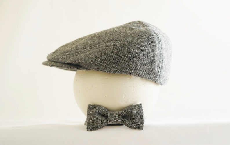 Boy Baby Gift Set Black Linen Hat Bow Tie and Bloomer Set Etsy