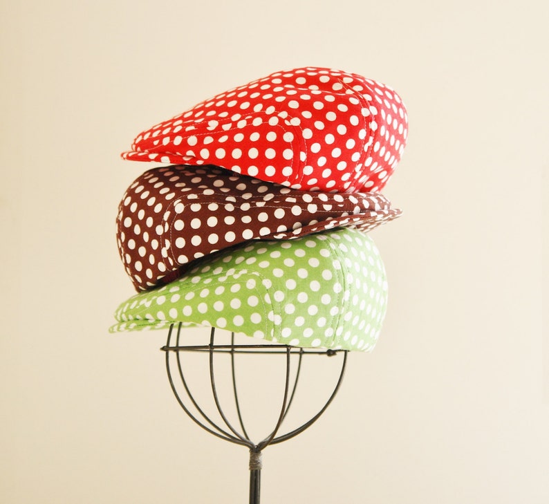Red Polka Dot Baby Flat Cap Red Newsboy Cap Baby Boy Newsboy Etsy