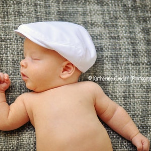 white baby newsboy hat