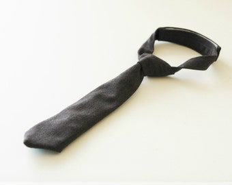 Charcoal gray suiting material  necktie for baby, photo prop, Birthday party