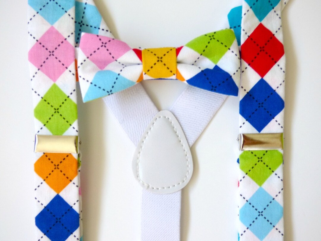 Boy Baby Suspenders and Bow Tie Set Argyle Infant Boy Outfit Etsy