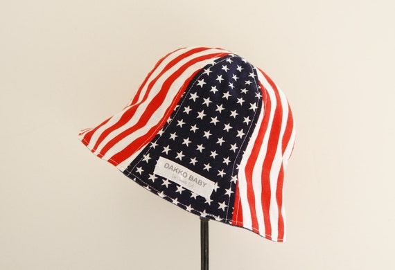 American Flag Baby Sun Hat – Patriotic 4th of July Infant Hat