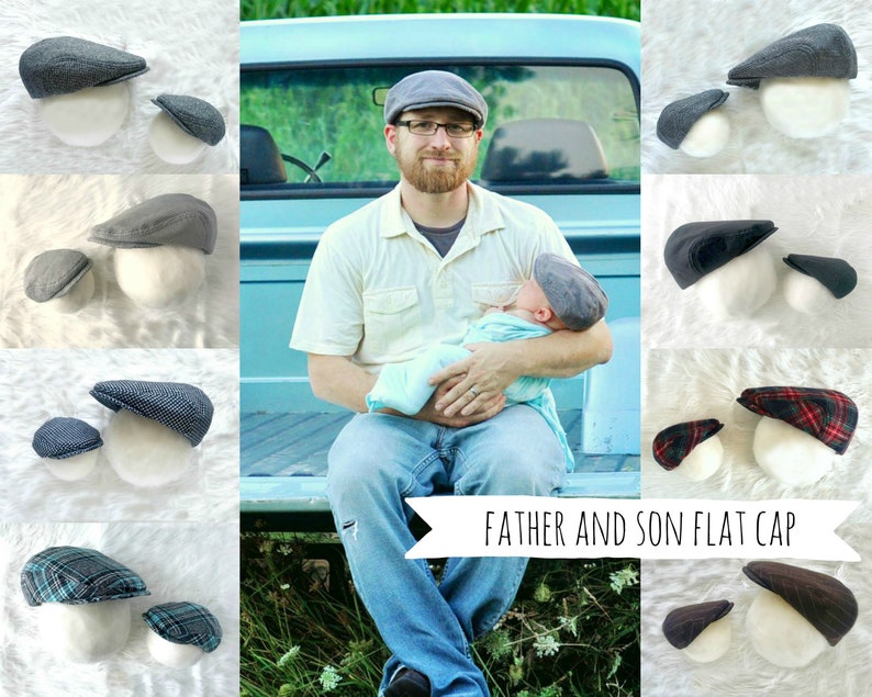 Father and son flat cap Matching hats for dad and baby Etsy