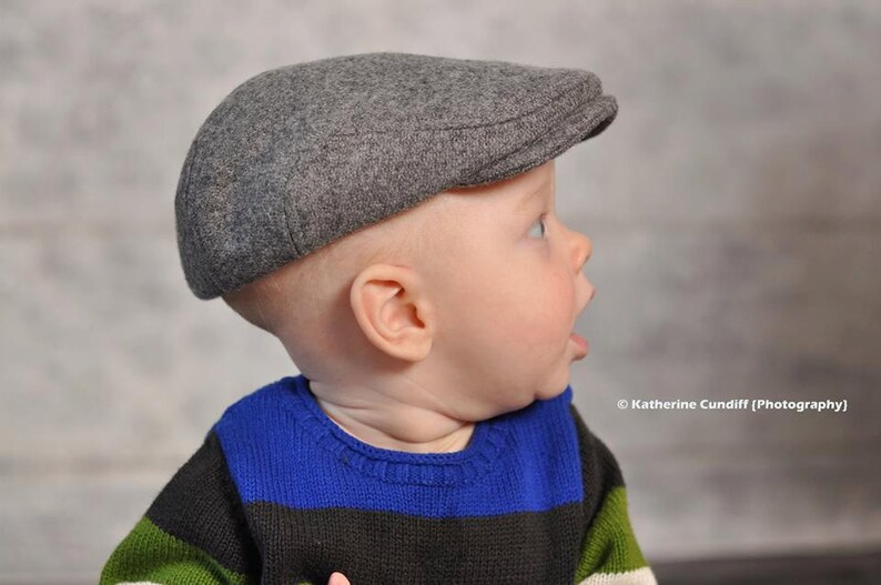 Wool Newsboy Hat for Baby Boy Heather Gray Winter Flat Hat Etsy