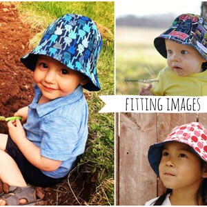 Heart Print Baby Sun Hat - Reversible Denim Toddler Hat, Made to Order imagem 8