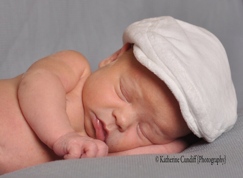 white baby newsboy hat