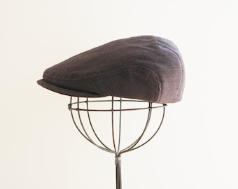 Charcoal Gray Baby Newsboy Hat, Adjustable Driving Cap