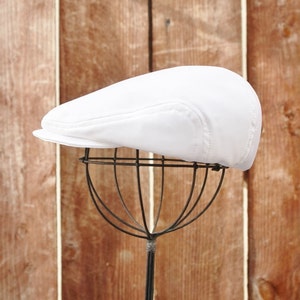 White satin newsboy hat, Christening, Baptism newsboy cap for baby