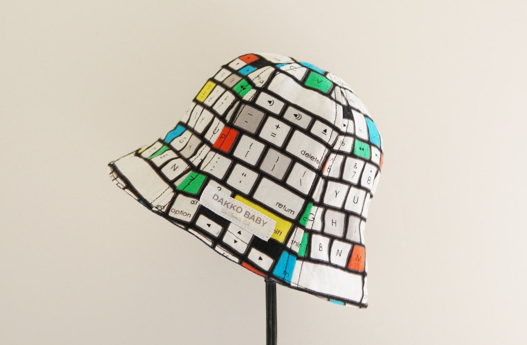 Computer Keyboard Print Baby Sun Hat - Geek Gift, Reversible Denim - Etsy