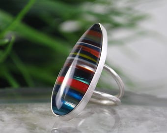 Surfite Statement Ring: Size 6.5, Sterling Silver, Genuine Surfite